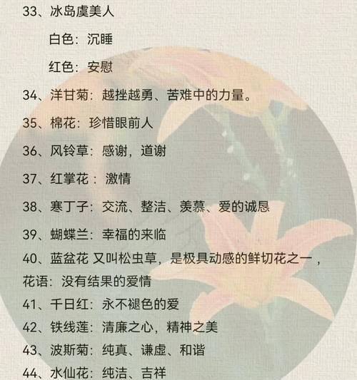 刘辩提及的花语各自代表什么？