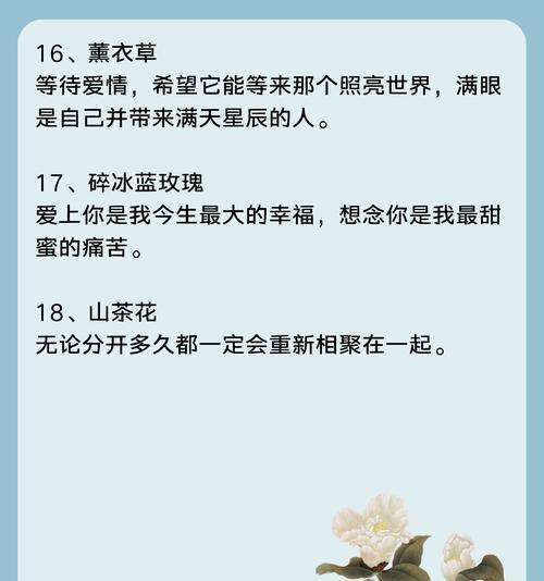 一生莫离的花语是哪种花？