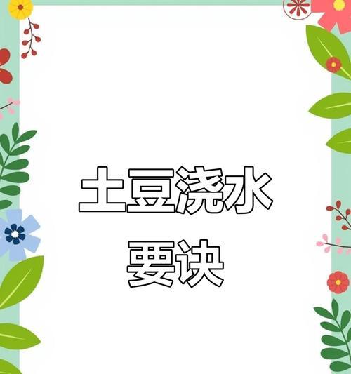 土豆浇水的最佳时机和方法是什么？
