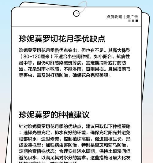 科莫月季的优缺点（探究科莫月季的特性及其适合种植的场所）